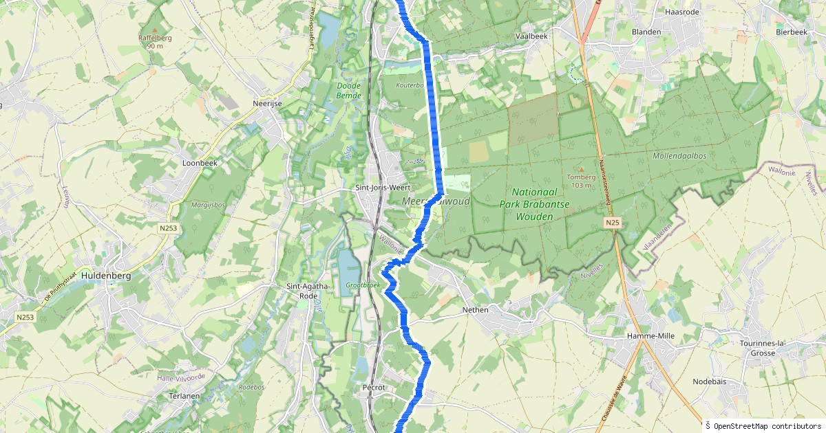 Kaartbeeld van de wandeling Oud-Heverlee naar Florival